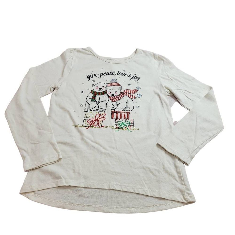Holiday Time Christmas peace Love joy bears shirt L10/12